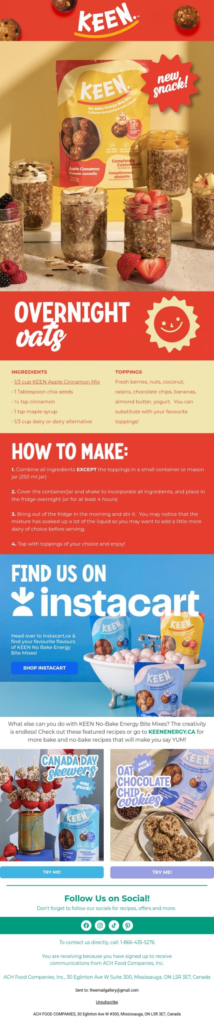 Email Design Inspiration from Keen Energy, Summer Ready Breakfast! 🍓☀️