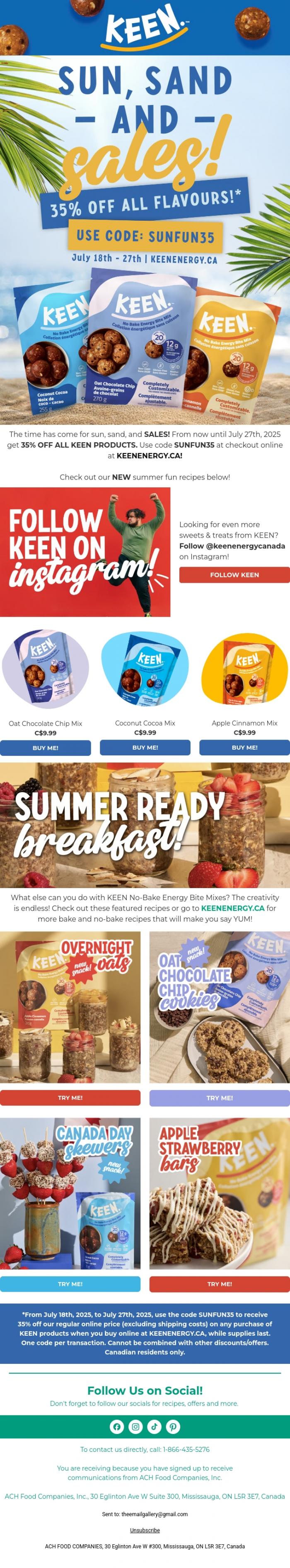 Email Design Inspiration from Keen Energy, Sun, Sand, and Sales!☀️🏖️
