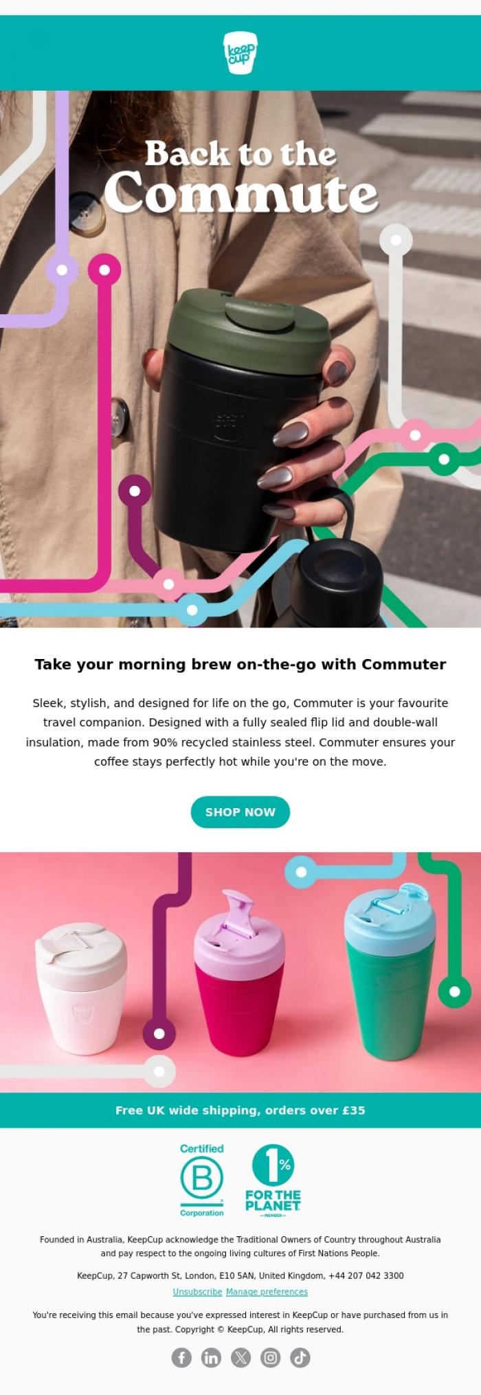Email Design Inspiration from KeepCup, Your favourite travel companion ☕