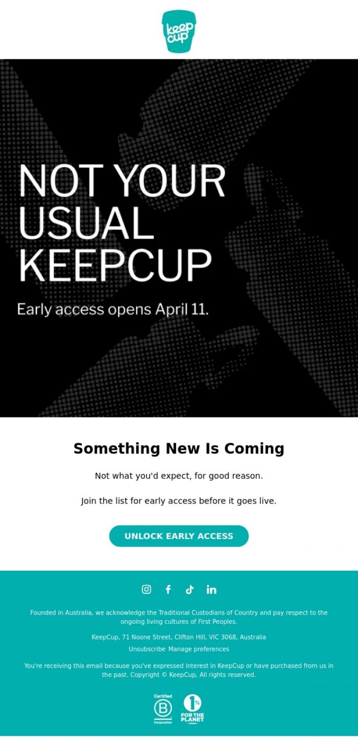 Email Design Inspiration from KeepCup, Not your usual KeepCup.