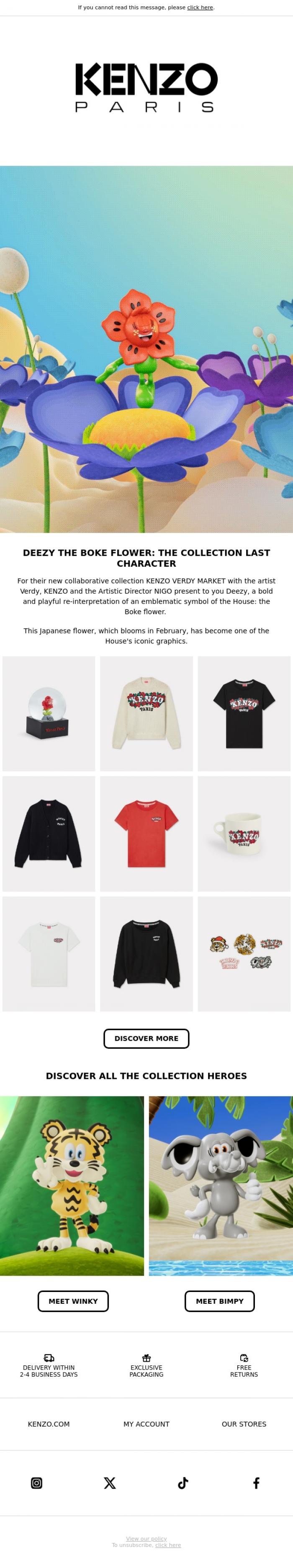 Email Design Inspiration from KENZO, KENZO VERDY MARKET: THE BOKE FLOWER