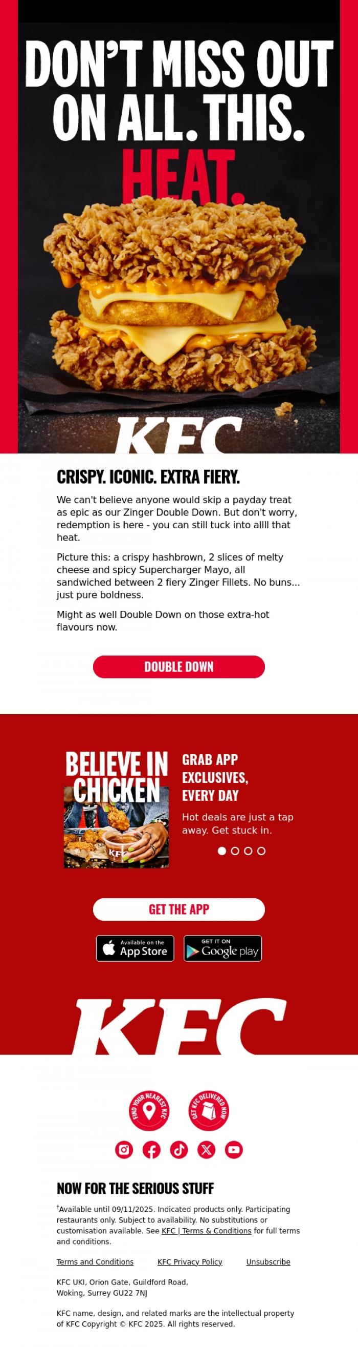Email Design Inspiration from KFC, Are you really going to scroll past this... again?