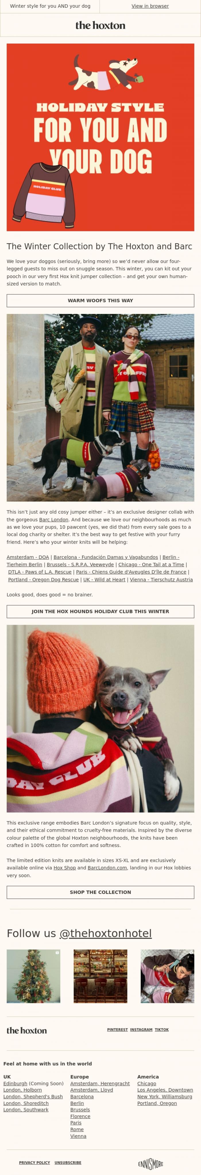 Email Design Inspiration from Kim from The Hoxton, Get your paws on our first merch collection with Barc 🐾