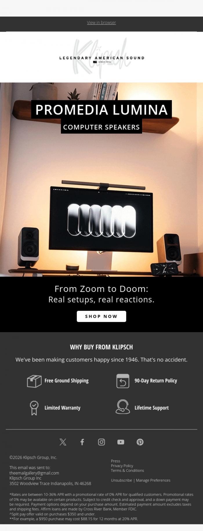 Klipsch Audio Email Design Inspiration