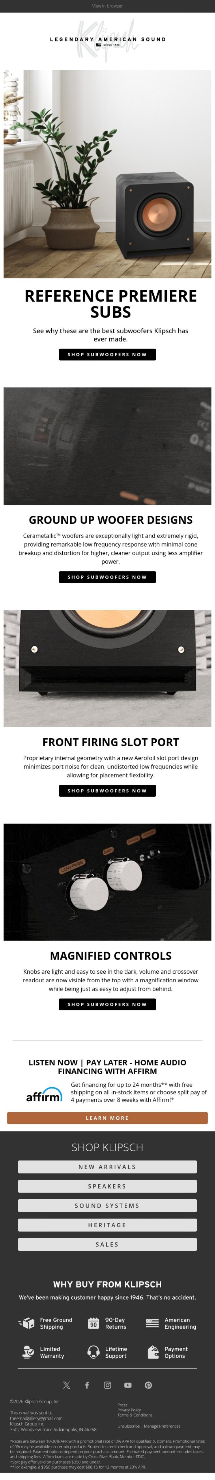 Email Design Inspiration from Klipsch Audio, IT'S IN THE DETAILS | See Why These Are The Best Subs Klipsch Has Made