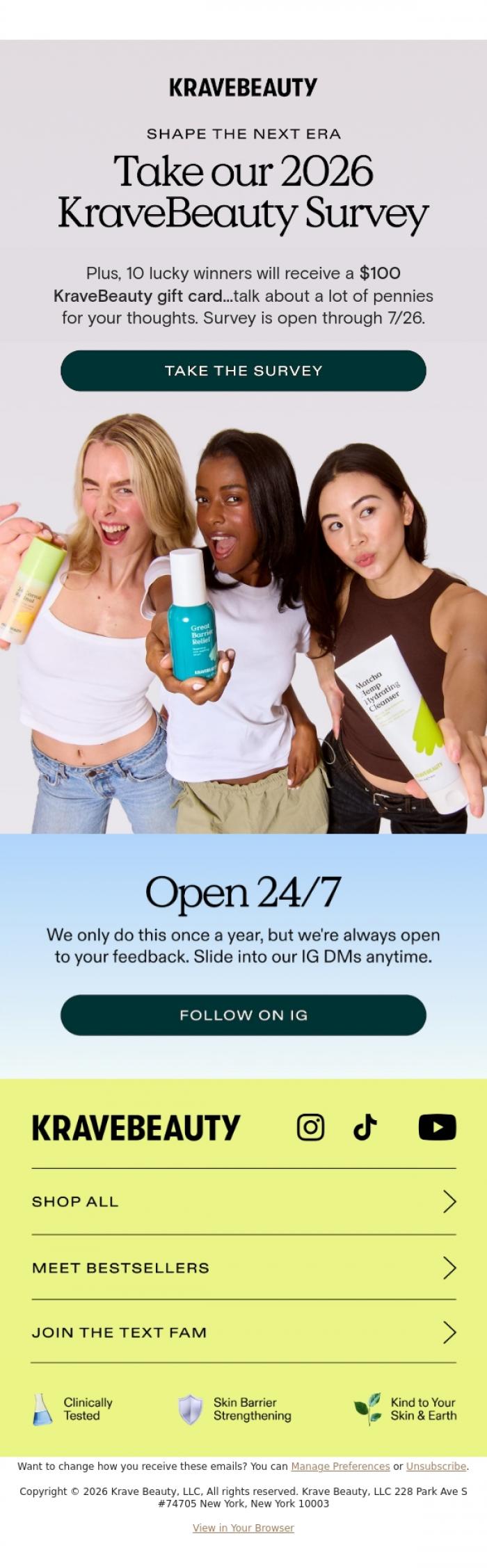 Email Design Inspiration from KraveBeauty, LAST CALL!