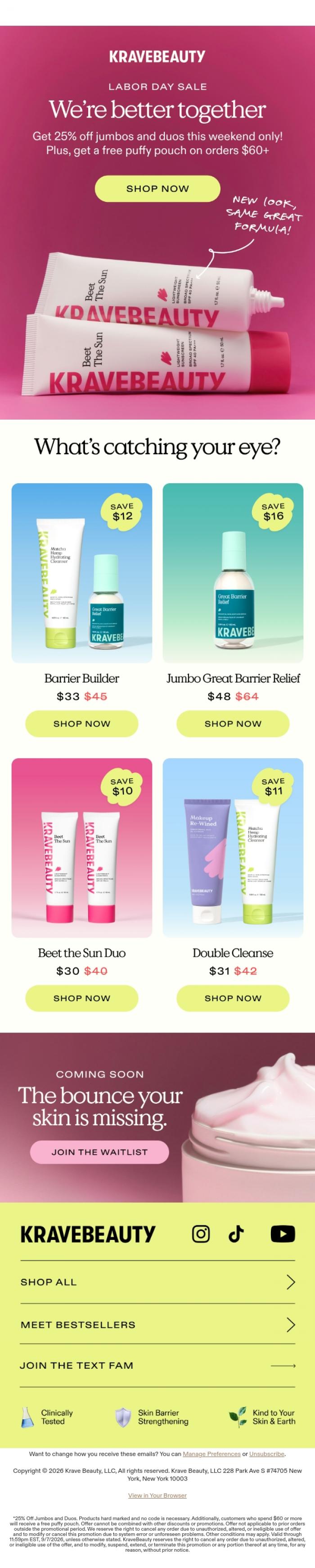 Email Design Inspiration from KraveBeauty, The duos of your dreams 💚