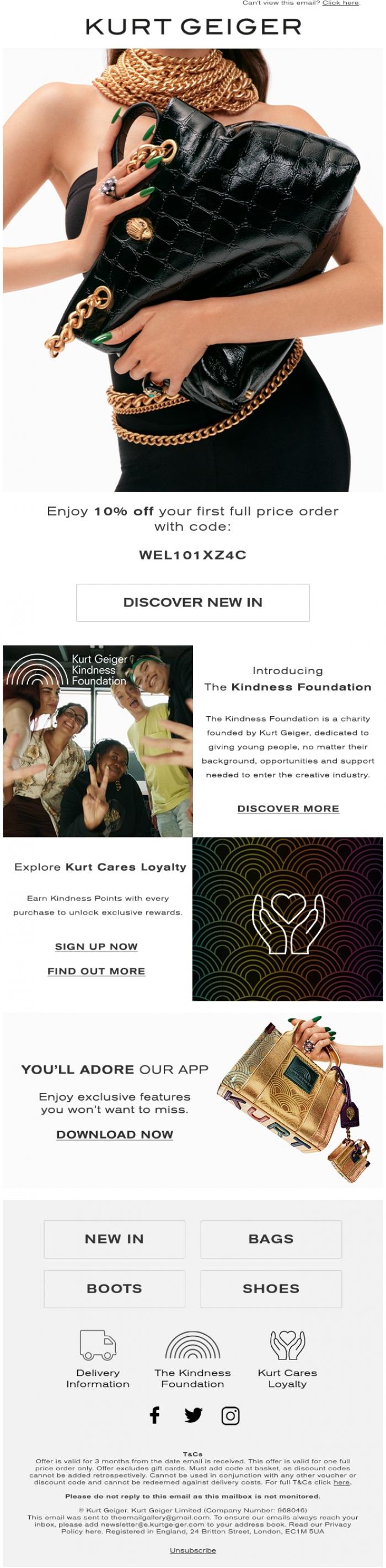 Email Design Inspiration from Kurt Geiger, Step Into Our World