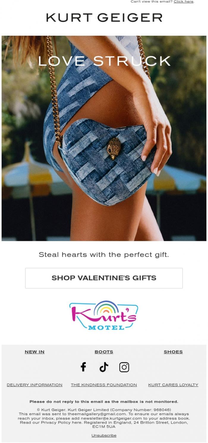 Email Design Inspiration from Kurt Geiger, Love Struck Gifts