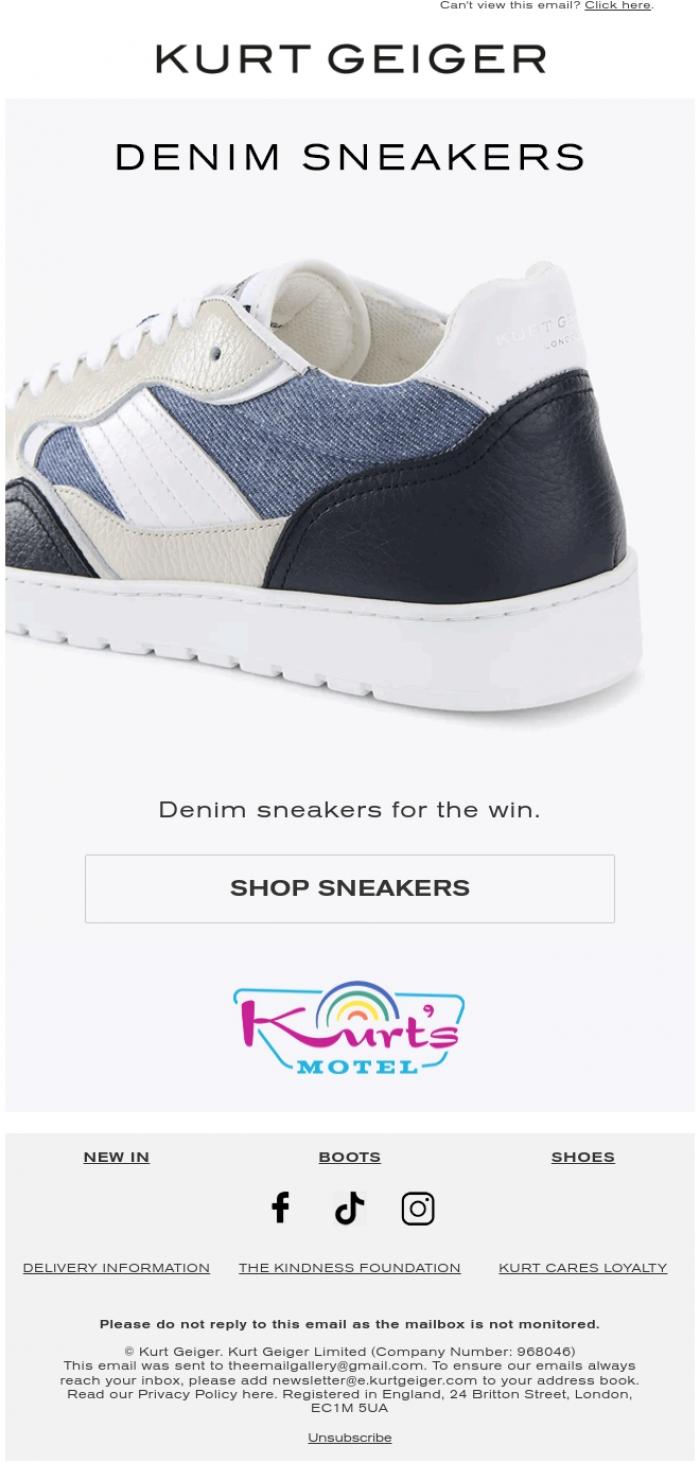 Email Design Inspiration from Kurt Geiger, Denim Sneakers