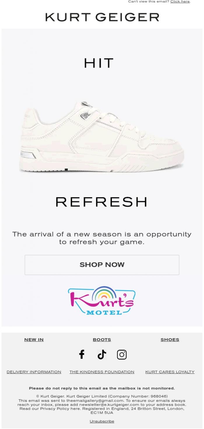 Email Design Inspiration from Kurt Geiger, Sneakers Of The Moment