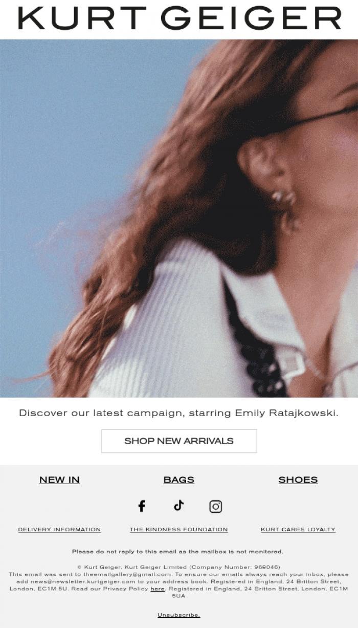 Email Design Inspiration from Kurt Geiger, Presenting Fall / Winter '25