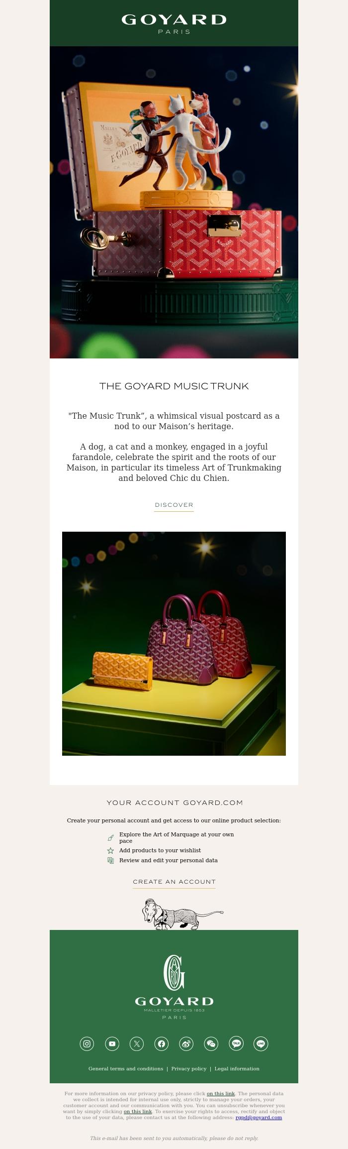 Email Design Inspiration from La Maison Goyard, JOIN THE WALTZ