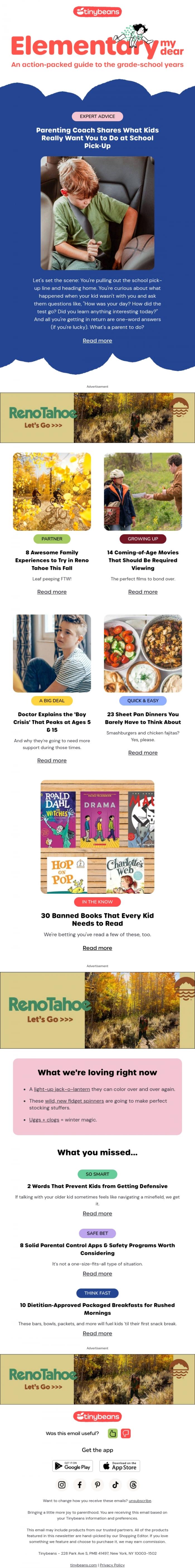 Email Design Inspiration from Lauren from Tinybeans, What Kids Really Wish You'd Do at School Pick-Up