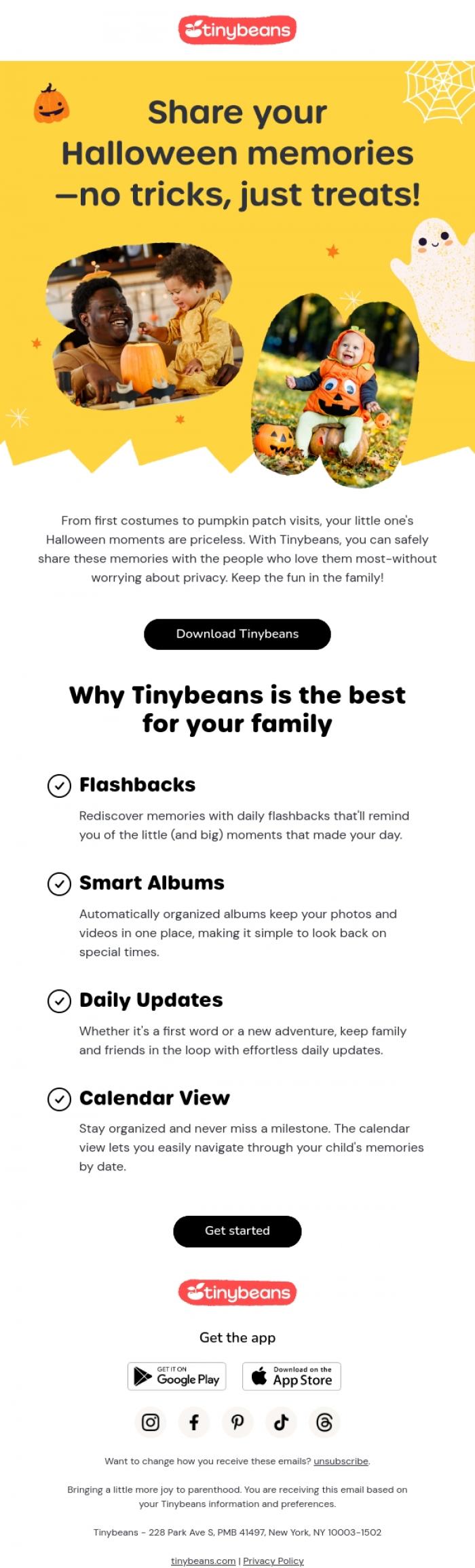 Email Design Inspiration from Lauren from Tinybeans, Capture spooky moments with Tinybeans