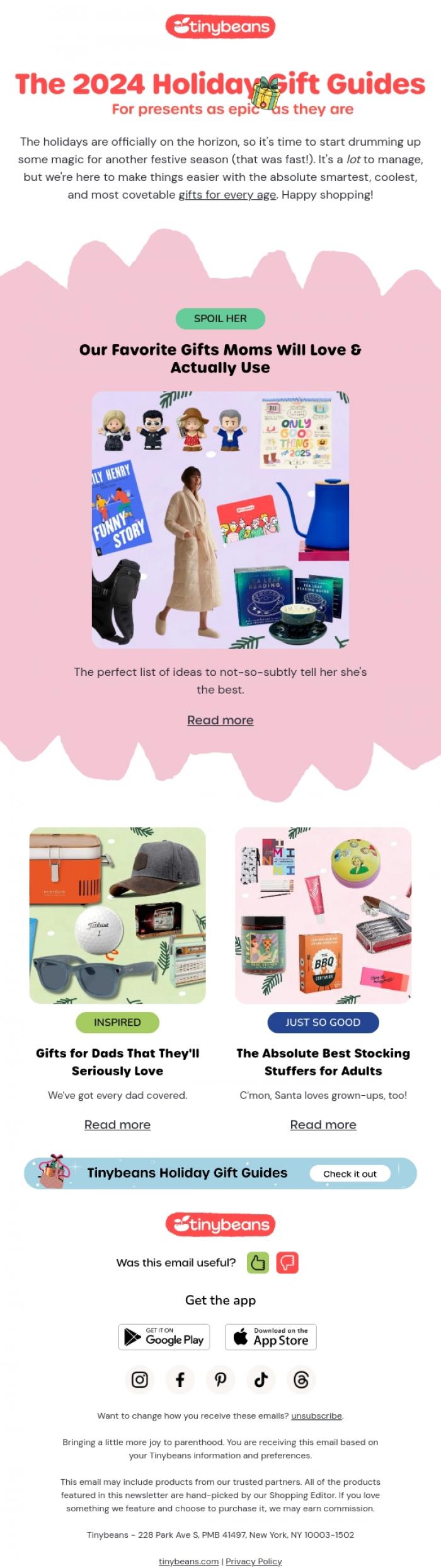 Email Design Inspiration from Lauren from Tinybeans, Our Favorite Holiday Gifts for Adults This Year 🎁