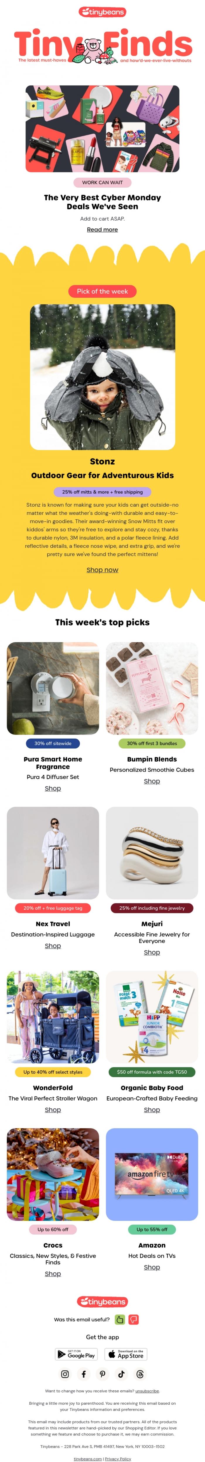 Email Design Inspiration from Lauren from Tinybeans, Up to 90% off Your Favorite Brands 🤑