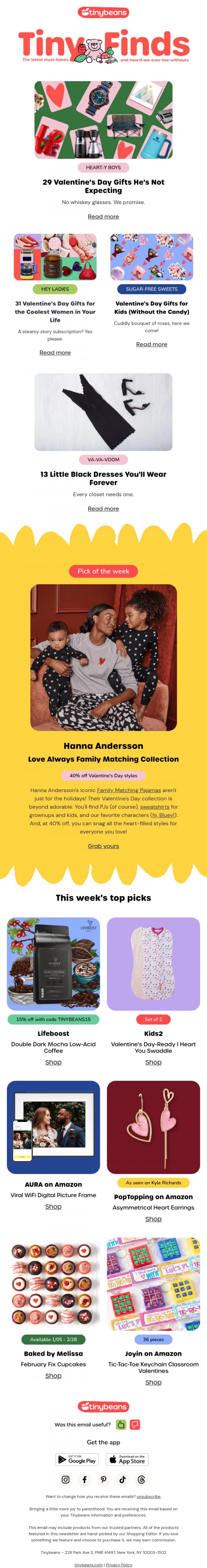 Email Design Inspiration from Lauren from Tinybeans, 💘The Coolest V-Day Gifts for Women, Men & Kids💘