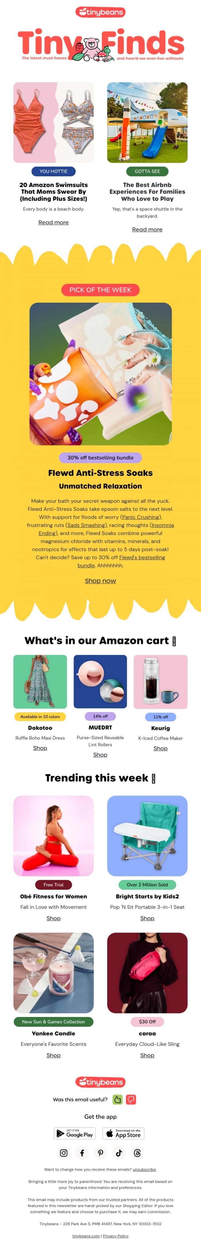 Email Design Inspiration from Lauren from Tinybeans, 🩱The Best Amazon Swimsuits + Coolest Airbnbs for Families 🚀