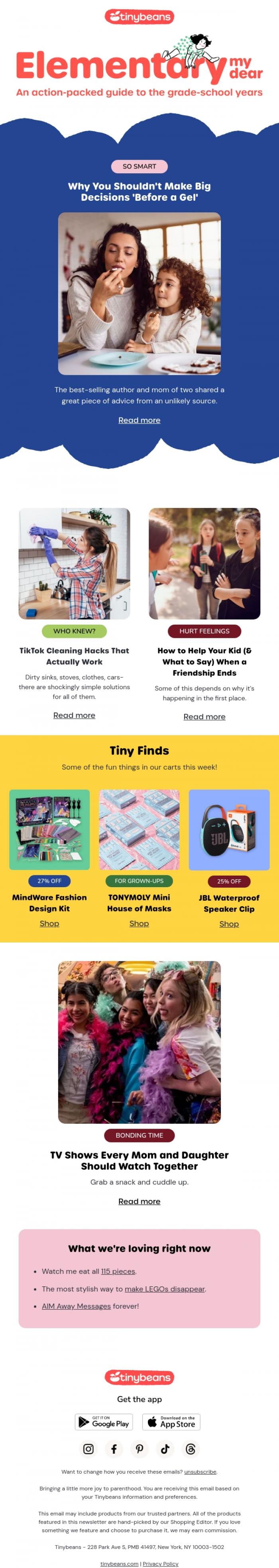 Email Design Inspiration from Lauren from Tinybeans, Why You Shouldn't Make Big Decisions 'Before a Gel'