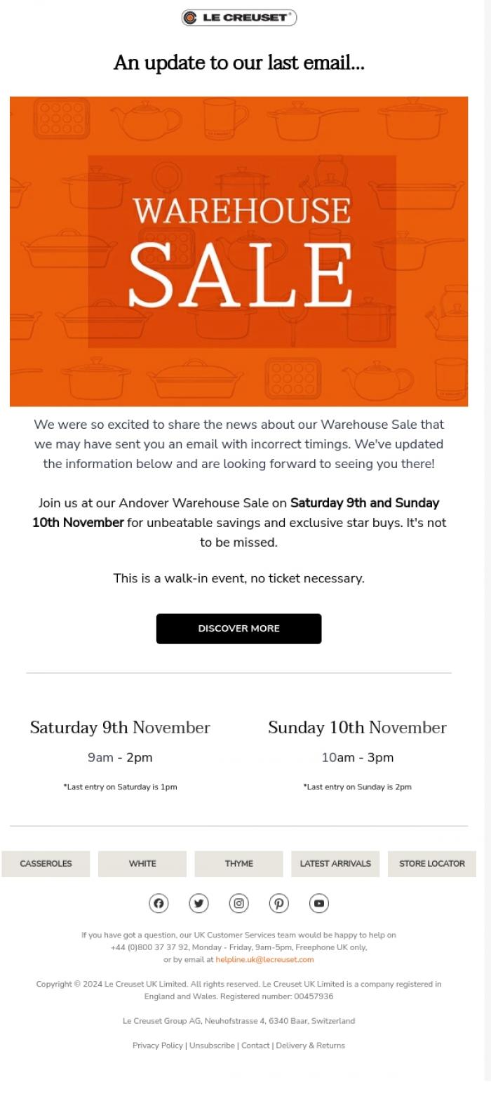Email Design Inspiration from Le Creuset, Oops... let's try again!