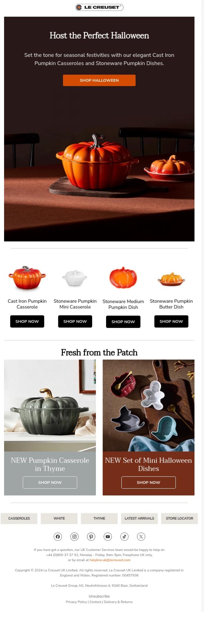 Email Design Inspiration from Le Creuset, It's Officially Spooky Season 🎃
