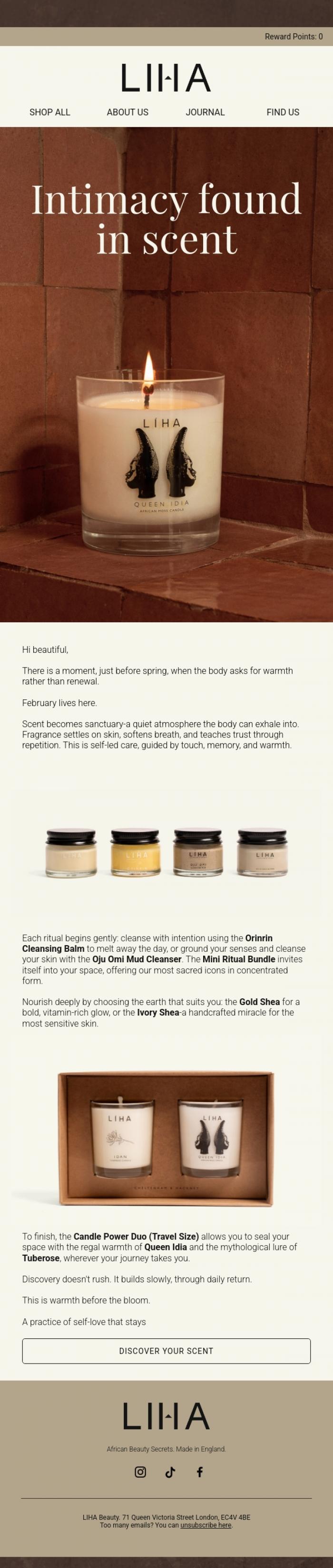 Email Design Inspiration from LIHA Beauty, Cultivate your internal glow