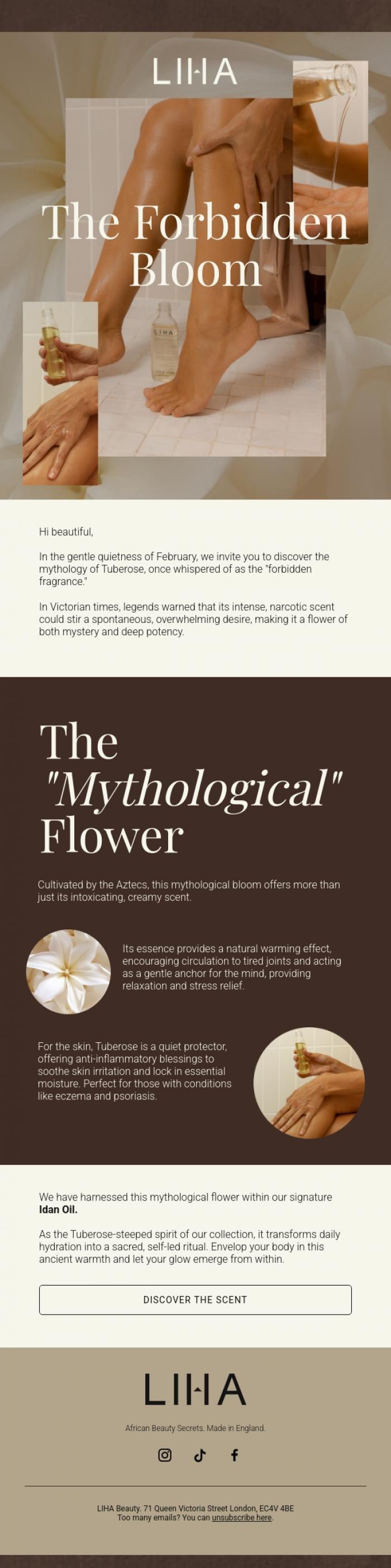 Email Design Inspiration from LIHA Beauty, A Flower Steeped in Legend