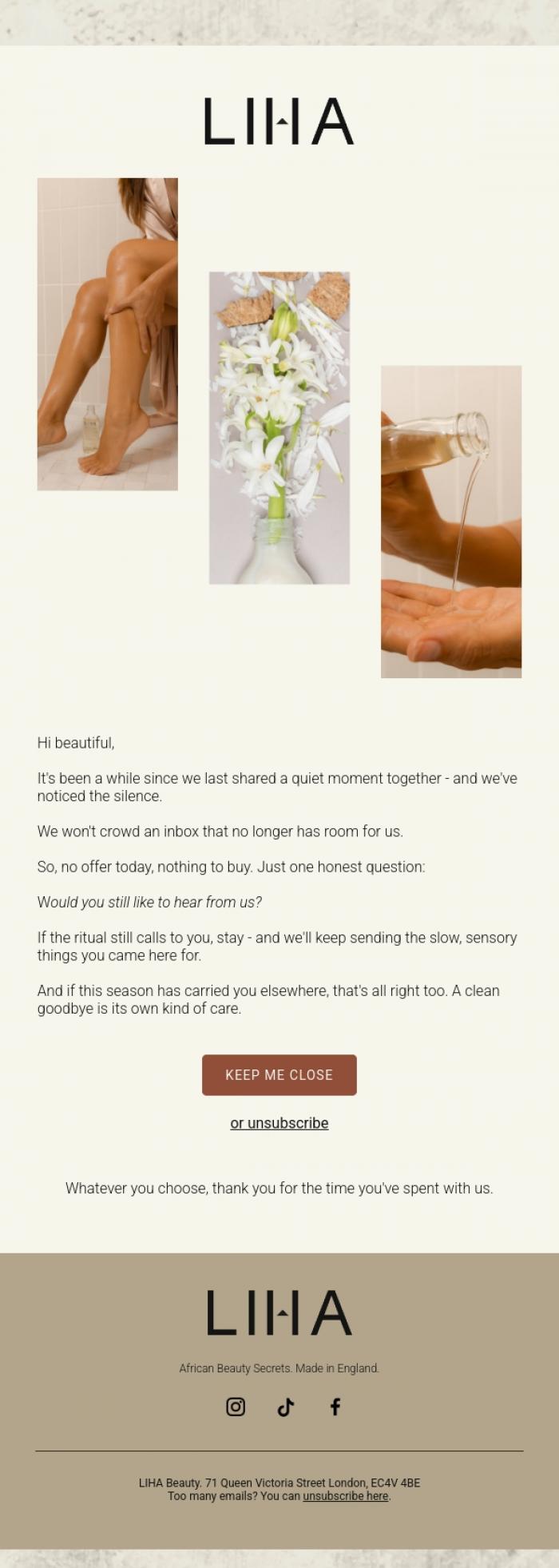 Email Design Inspiration from LIHA Beauty, Still want us in your inbox?