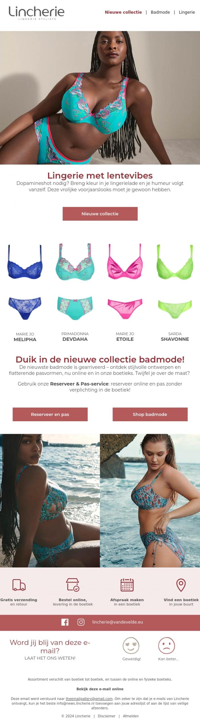 Email Design Inspiration from Lincherie, Het is alweer even geleden... klaar om terug te duiken? 🌸