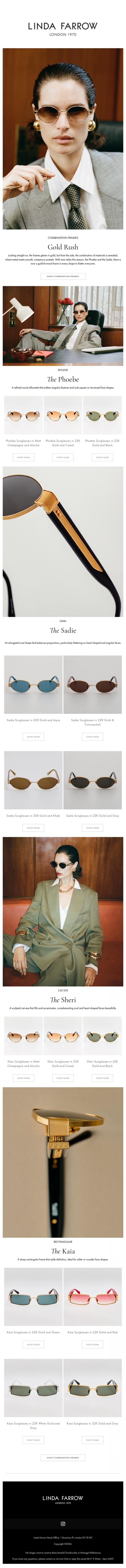 Email Design Inspiration from LINDA FARROW, Gold Rush | Find Your Perfect Shape