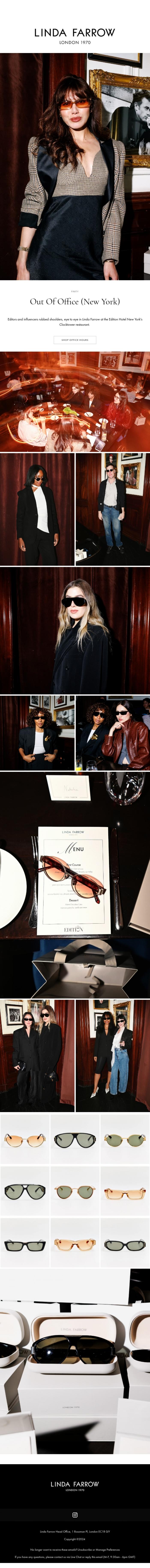 Email Design Inspiration from LINDA FARROW, Out of Office (New York)