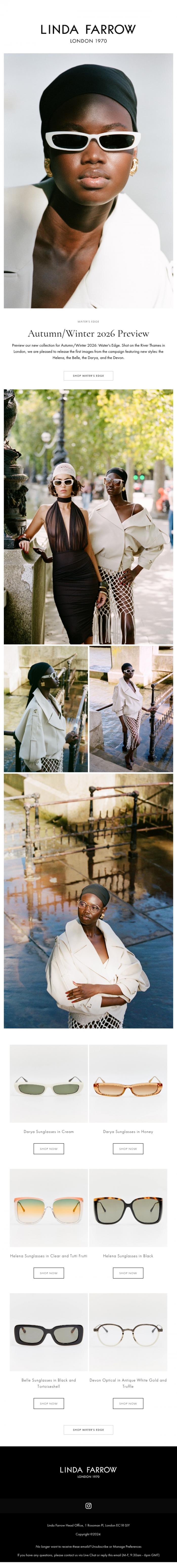 Email Design Inspiration from LINDA FARROW, Autumn/Winter 2026 Preview
