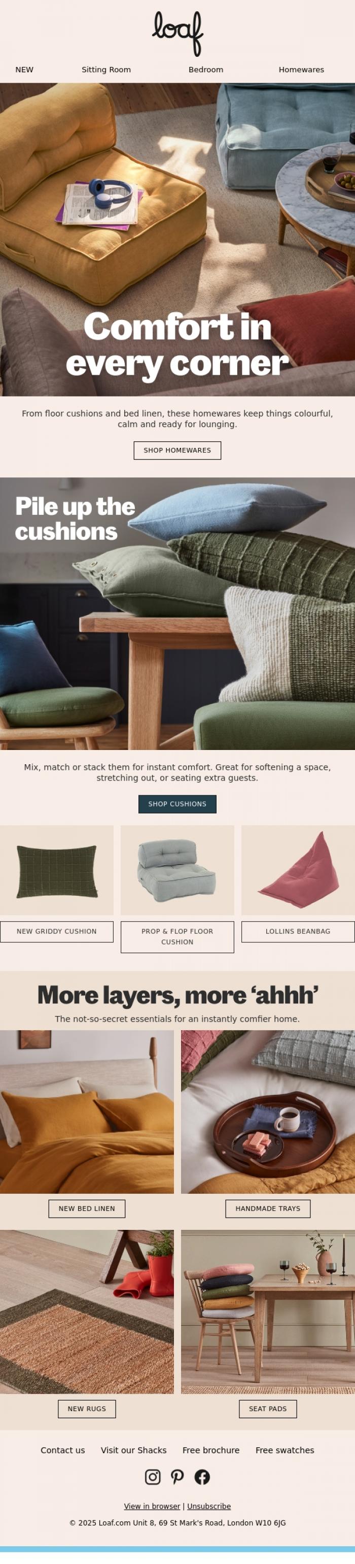 Email Design Inspiration from Loaf, Every corner counts
