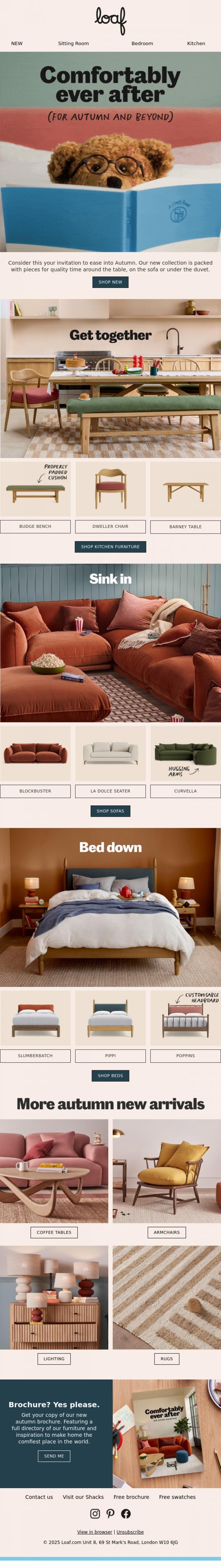Email Design Inspiration from Loaf, Loafing season has landed