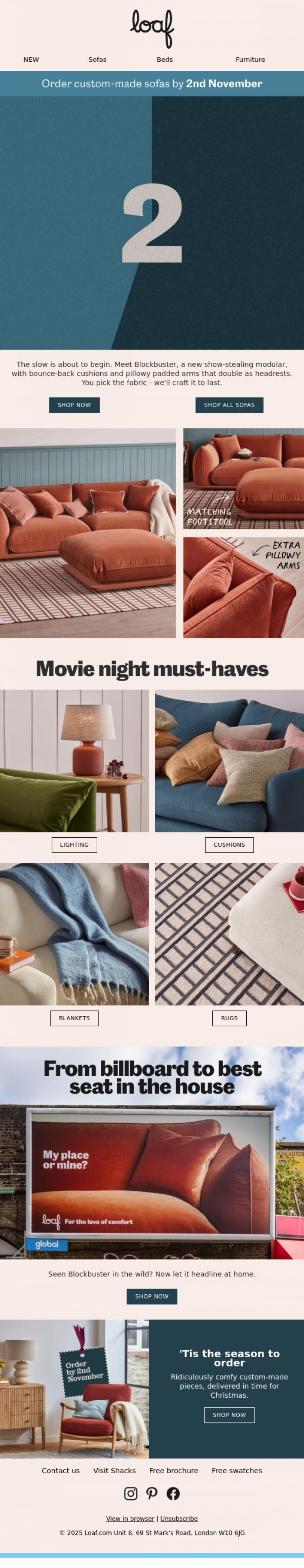 Email Design Inspiration from Loaf, NEW: Meet Blockbuster 🎥