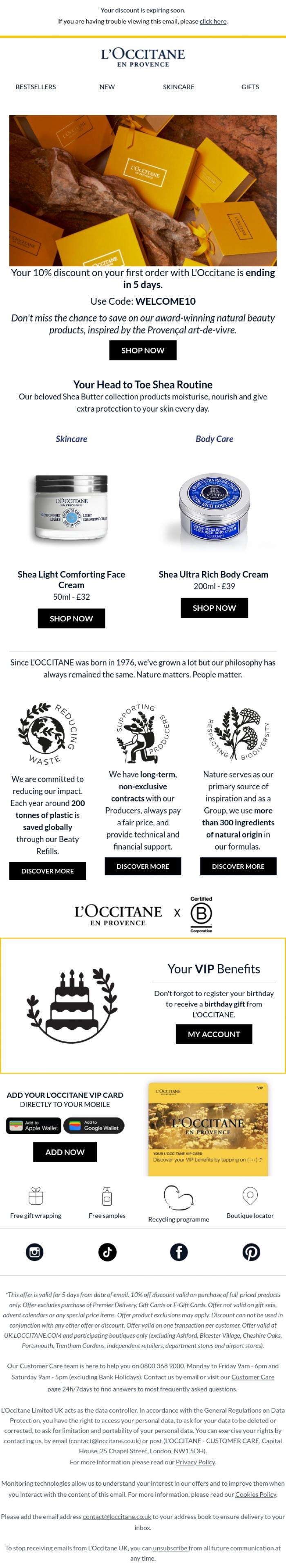 Email Design Inspiration from L'Occitane, Don't miss it