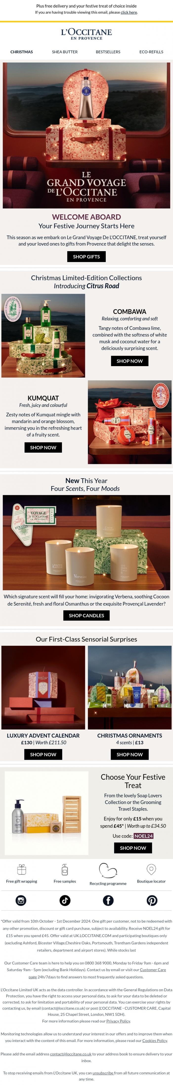 Email Design Inspiration from L'Occitane, Our New Limited Editions Have Arrived