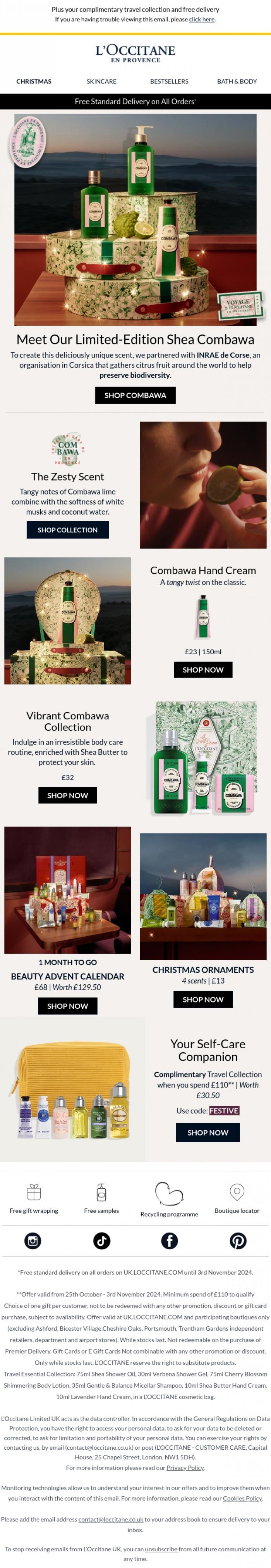 Email Design Inspiration from L'Occitane, Discover Combawa: A Zesty Journey for the Senses