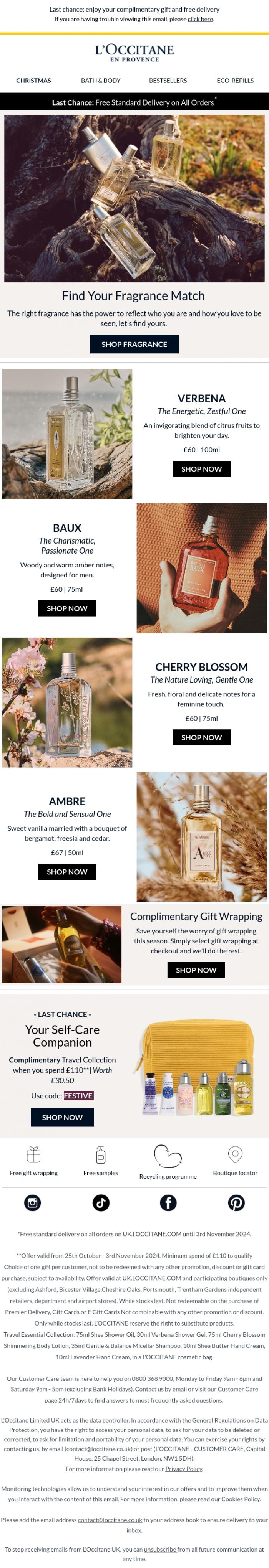 Email Design Inspiration from L'Occitane, What Your Scent Says About You