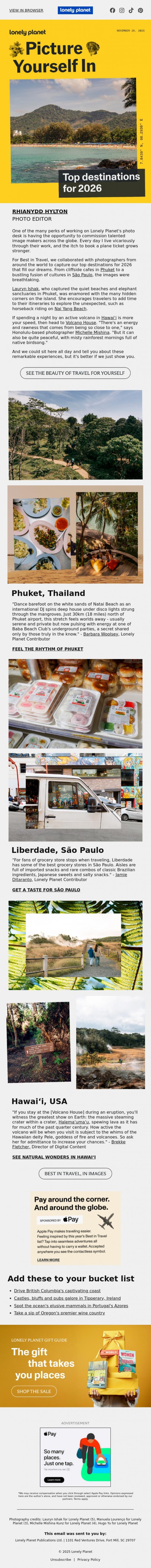 Email Design Inspiration from Lonely Planet, What's hot for 2026