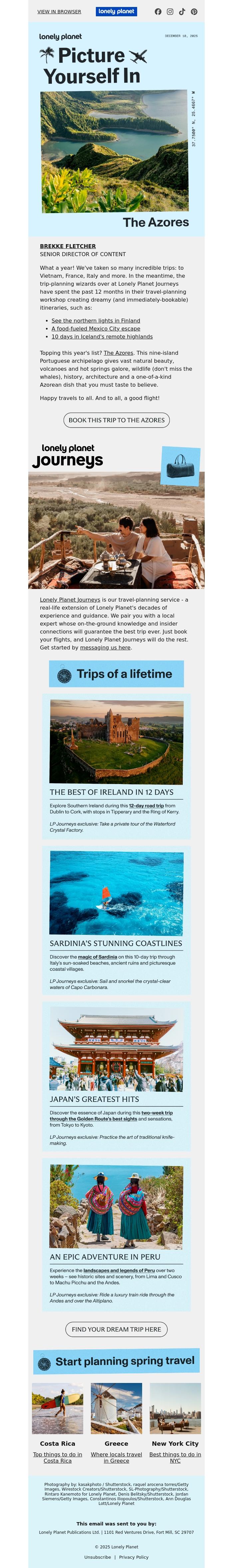 Email Design Inspiration from Lonely Planet, Low-key, this is the best trip you'll ever take