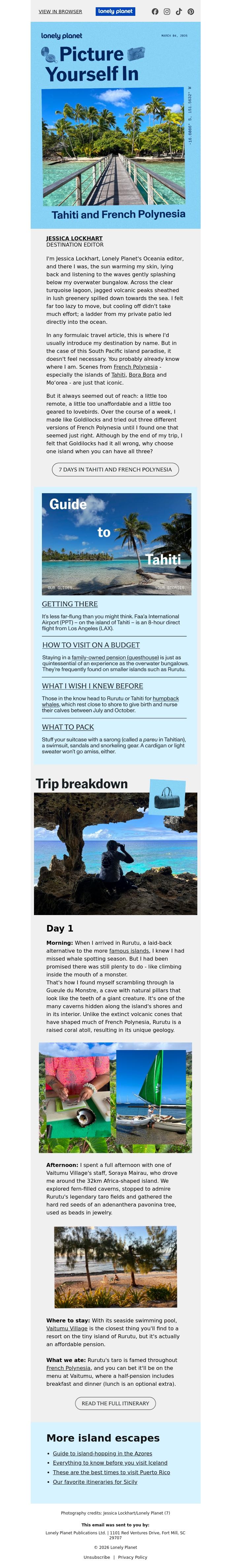 Email Design Inspiration from Lonely Planet, Are these the most beautiful islands on earth?