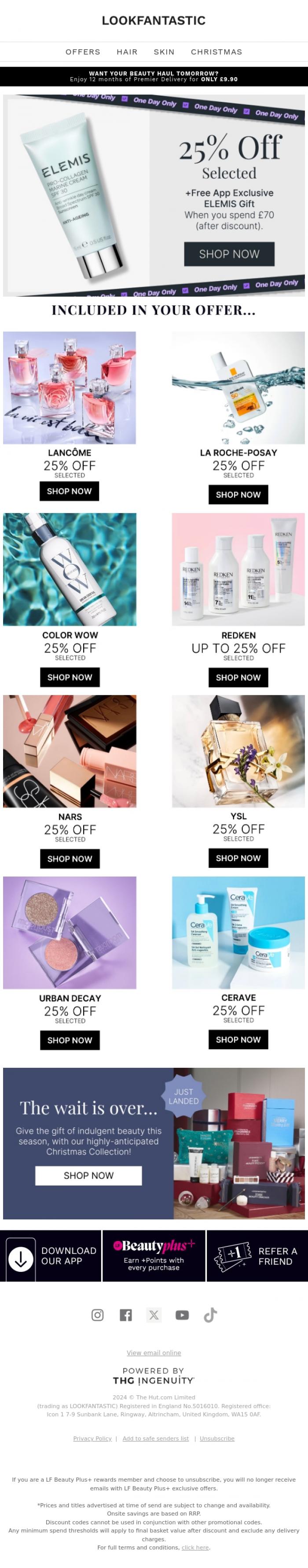 Email Design Inspiration from LOOKFANTASTIC, NOW LIVE: 25% Off