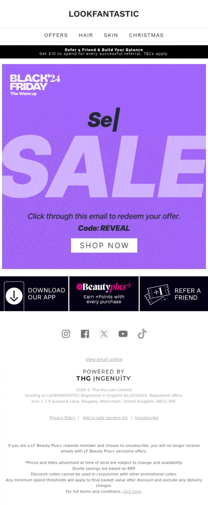 Email Design Inspiration from LOOKFANTASTIC, You're Invited to our VIP Secret SALE
