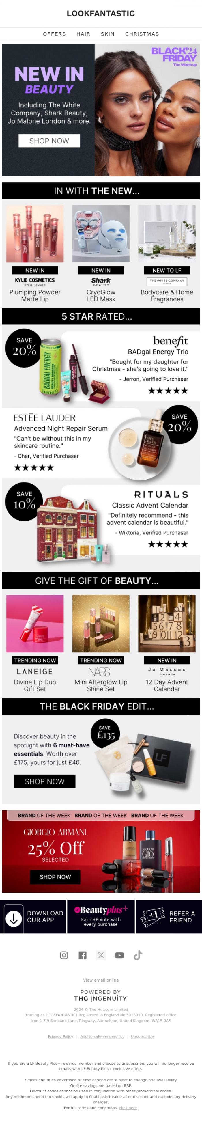 Email Design Inspiration from LOOKFANTASTIC, Unwrap the Latest Beauty Must-Haves