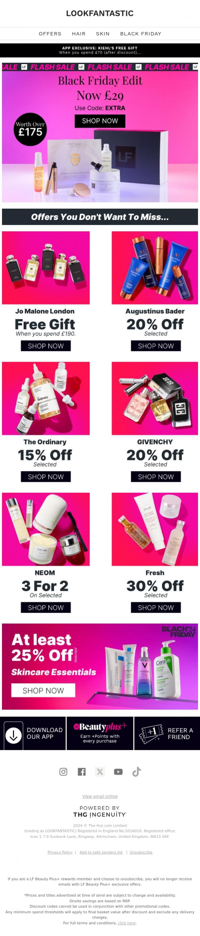 Email Design Inspiration from LOOKFANTASTIC, Black Friday Edit: Now &pound;29