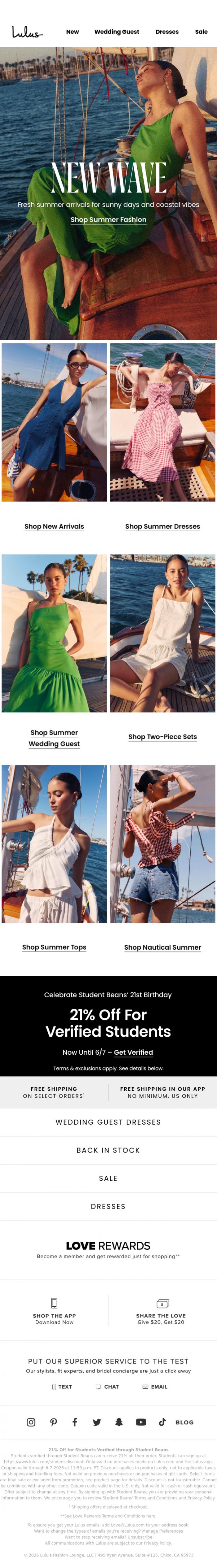 Email Design Inspiration from Lulus, New Summer Outfits 😍