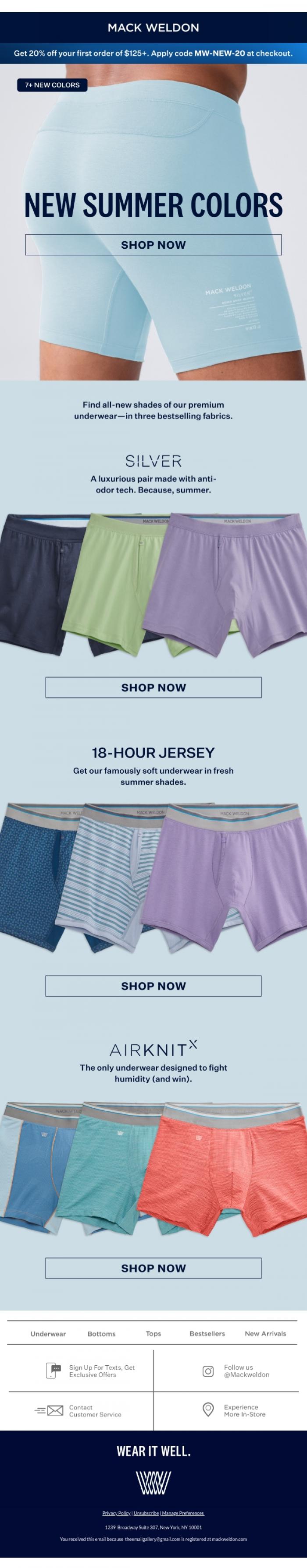 Email Design Inspiration from Mack Weldon, New underwear who dis?