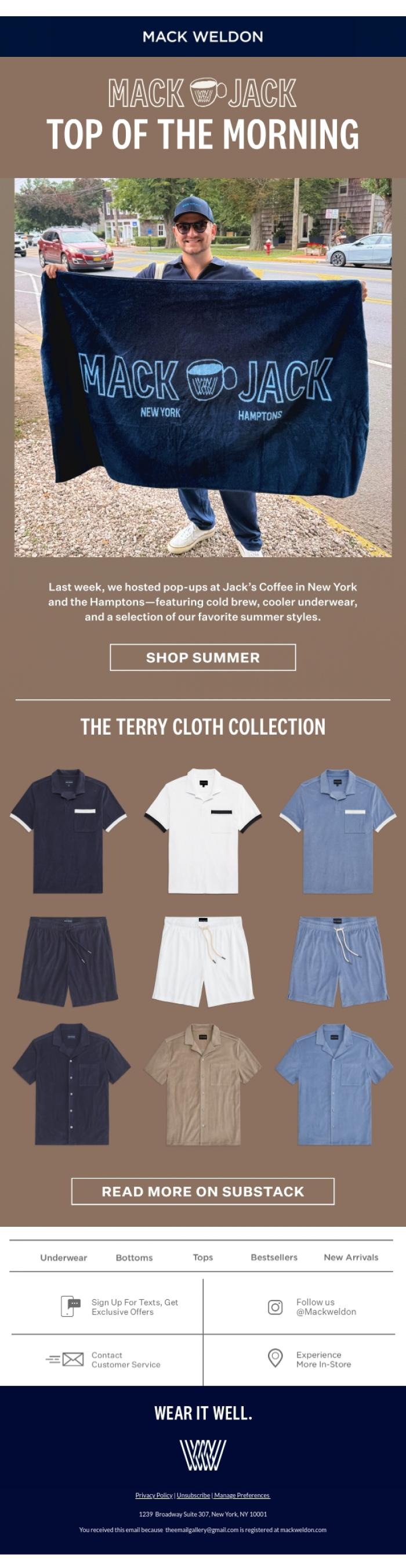 Email Design Inspiration from Mack Weldon, Well, that was fun.